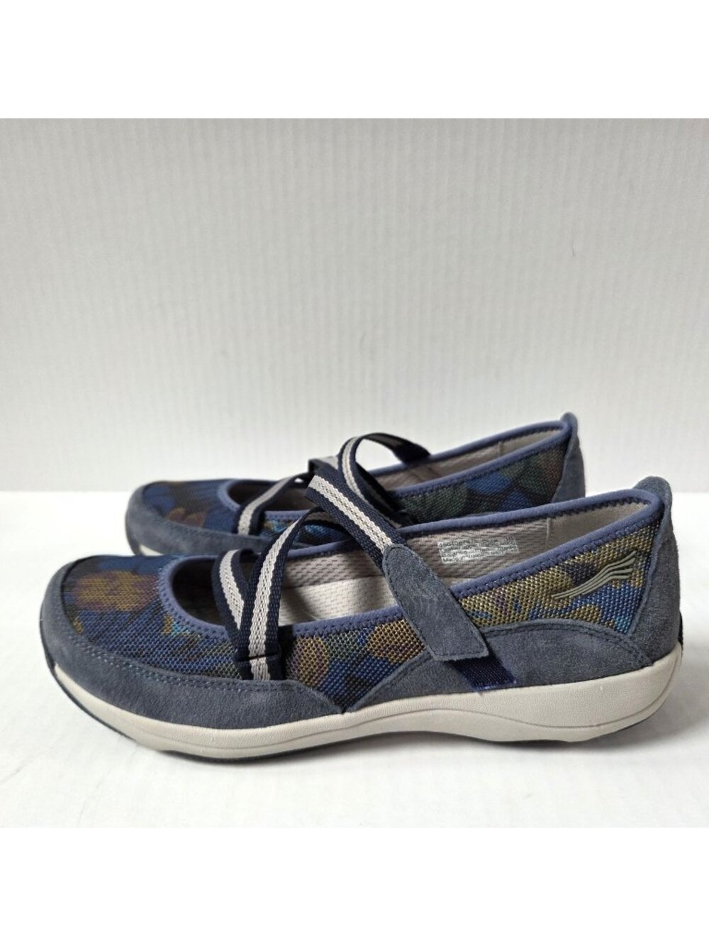 Dansko Shoes 38 / 7.5 8 Blue Floral Suede Mary Jane Crossover Comfort Sneakers